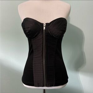 NWT Guess black zip up bustier
